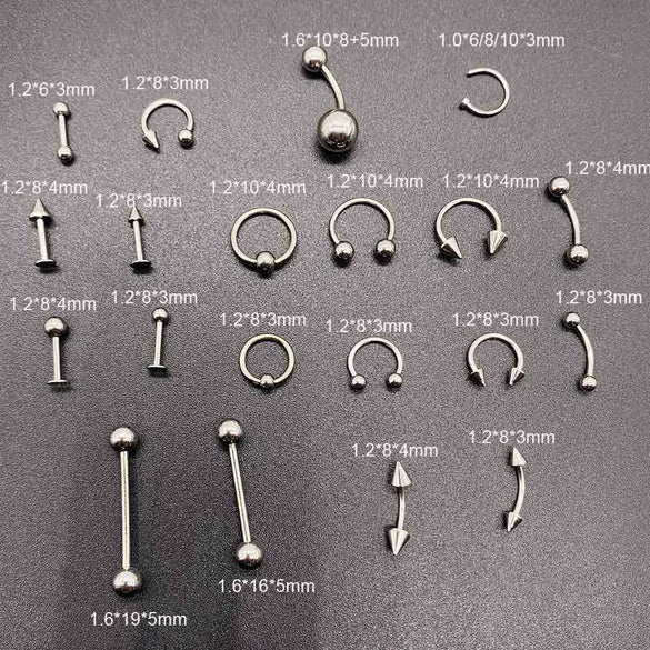 Stainless Steel Geometric Body Piercing Jewelry Electroplating Unisex Nose Ring Eyebrow Nail Lip Tongue Navel Ring