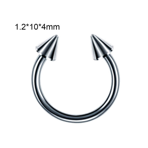 Stainless Steel Geometric Body Piercing Jewelry Electroplating Unisex Nose Ring Eyebrow Nail Lip Tongue Navel Ring