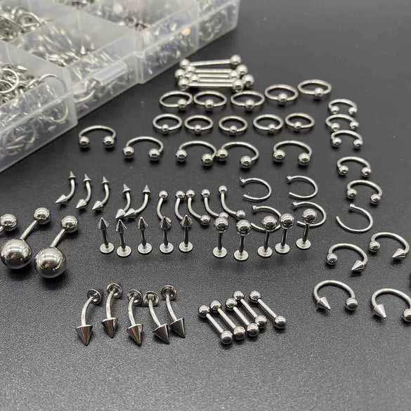 Stainless Steel Geometric Body Piercing Jewelry Electroplating Unisex Nose Ring Eyebrow Nail Lip Tongue Navel Ring