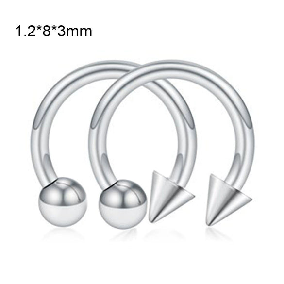 Stainless Steel Geometric Body Piercing Jewelry Electroplating Unisex Nose Ring Eyebrow Nail Lip Tongue Navel Ring