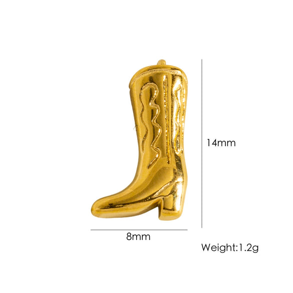 Stainless Steel Geometric Boots Tower Love Oil Drop Shell Pendant Jewelry Accessories With Vacuum In Furnace Electroplating