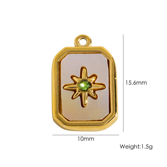 Stainless Steel Geometric Boots Tower Love Oil Drop Shell Pendant Jewelry Accessories With Vacuum In Furnace Electroplating