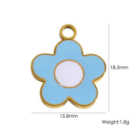 Stainless Steel Geometric Boots Tower Love Oil Drop Shell Pendant Jewelry Accessories With Vacuum In Furnace Electroplating