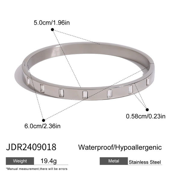 Stainless Steel Geometric Buckle Bracelet With Electroplating