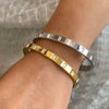 Stainless Steel Geometric Buckle Bracelet With Electroplating