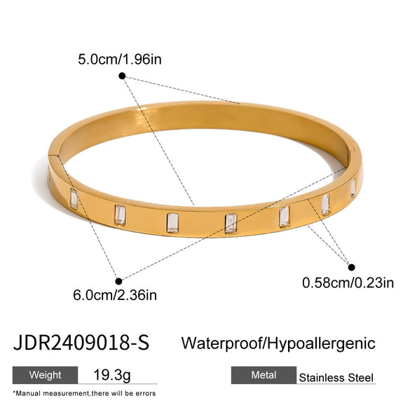 Stainless Steel Geometric Buckle Bracelet With Electroplating