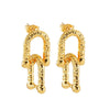 316L Stainless Steel Geometric Buckle Earrings For Women Gold Plated Jewelry