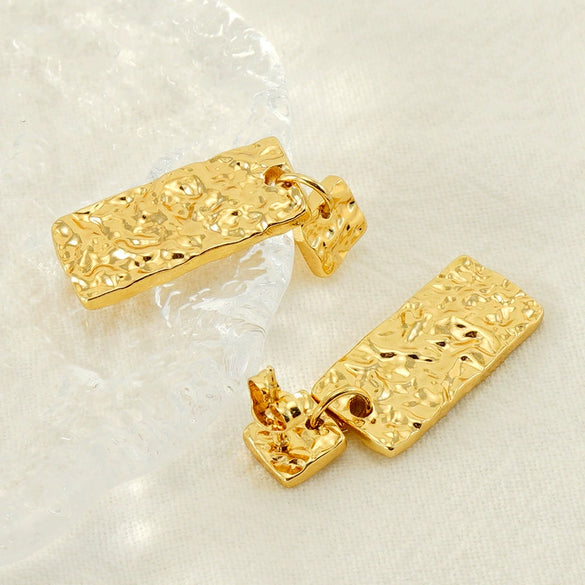 316L Stainless Steel Geometric Buckle Earrings For Women Gold Plated Jewelry