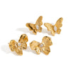 Stainless Steel Geometric Butterfly Earrings Electroplated For Women