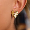 Stainless Steel Geometric Butterfly Earrings Electroplated For Women