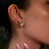 Stainless Steel Geometric Butterfly Earrings Electroplated For Women
