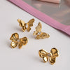 Stainless Steel Geometric Butterfly Earrings Electroplated For Women