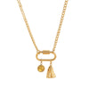 Stainless Steel Geometric Butterfly Lotus Pendant Necklace Vacuum Plated 18K Gold Color
