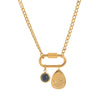 Stainless Steel Geometric Butterfly Lotus Pendant Necklace Vacuum Plated 18K Gold Color