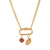 Stainless Steel Geometric Butterfly Lotus Pendant Necklace Vacuum Plated 18K Gold Color