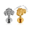 Stainless Steel Geometric Butterfly Love Lip Nail Four Leaf Clover Star Inner Teeth T Shaped Puncture Earrings Electroplated