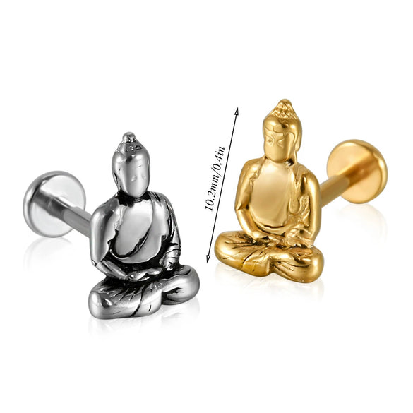 Stainless Steel Geometric Butterfly Love Lip Nail Four Leaf Clover Star Inner Teeth T Shaped Puncture Earrings Electroplated