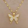 Stainless Steel Geometric Butterfly Mascot Necklace Unisex Lip Chain