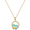 Stainless Steel Geometric Butterfly Ring And Necklace Set For Women