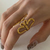 Stainless Steel Geometric Butterfly Ring Electroplated Jewelry