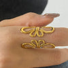 Stainless Steel Geometric Butterfly Ring Electroplated Jewelry