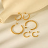 Stainless Steel Geometric C Shaped Electroplated Women's Earrings