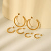 Stainless Steel Geometric C Shaped Electroplated Women's Earrings