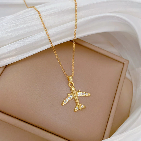 Stainless Steel Geometric Cartoon Pendant Necklace Unisex