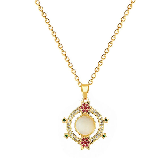 Stainless Steel Geometric Cartoon Style Ring And Necklace