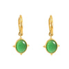 316L Stainless Steel Geometric Cat's Eye Earrings For Women With Electroplating And French Retro Style