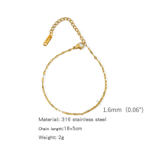 Stainless Steel Geometric Charm Unisex Bracelet 18K Vacuum Plated