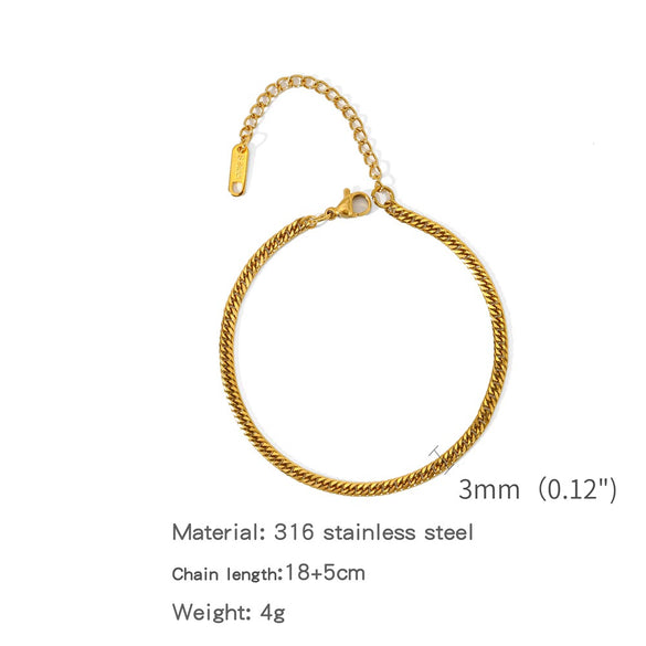 Stainless Steel Geometric Charm Unisex Bracelet 18K Vacuum Plated