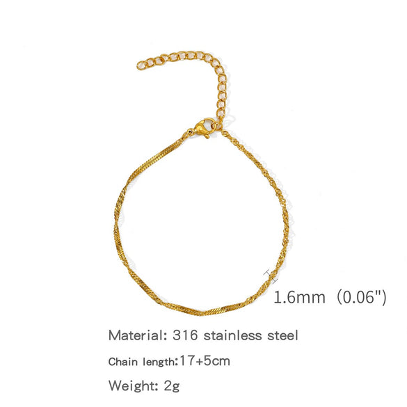 Stainless Steel Geometric Charm Unisex Bracelet 18K Vacuum Plated