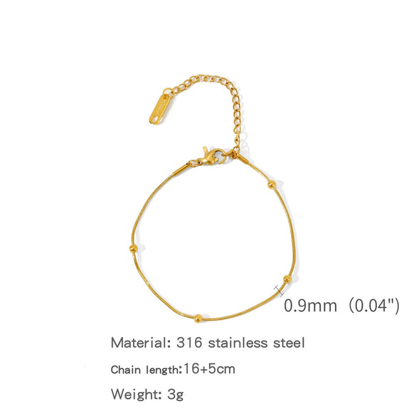 Stainless Steel Geometric Charm Unisex Bracelet 18K Vacuum Plated