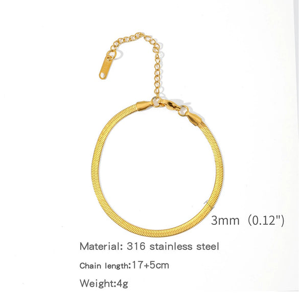 Stainless Steel Geometric Charm Unisex Bracelet 18K Vacuum Plated