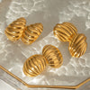 Stainless Steel Geometric Chubby Earrings For Women Electroplated