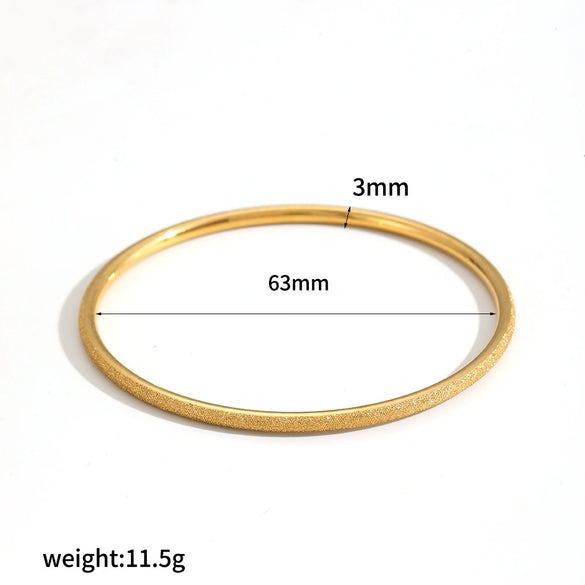 Stainless Steel Geometric Circle Bracelet 18K Gold Electroplated