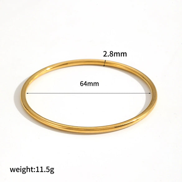 Stainless Steel Geometric Circle Bracelet 18K Gold Electroplated