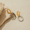 Stainless Steel Geometric Circle Earrings Electroplated Women's Jewelry