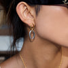 Stainless Steel Geometric Circle Earrings Electroplated Women's Jewelry
