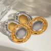 Stainless Steel Geometric Circle Earrings Electroplated