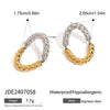 Stainless Steel Geometric Circle Earrings For Women With Electroplating