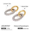 Stainless Steel Geometric Circle Earrings For Women With Electroplating