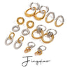 Stainless Steel Geometric Circle Earrings For Women With Electroplating
