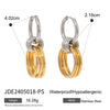 Stainless Steel Geometric Circle Earrings For Women With Electroplating
