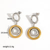 Stainless Steel Geometric Circle Exaggerated Electroplated Women's Earrings