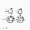 Stainless Steel Geometric Circle Exaggerated Electroplated Women's Earrings