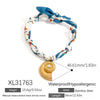 Stainless Steel Geometric Clavicle Chain Necklace With Electroplating