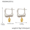 Stainless Steel Geometric Color Matching Electroplated Earrings