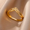 Stainless Steel Geometric Concaveconvex Open Ring With Electroplating Design For Unisex Minimalist Style
